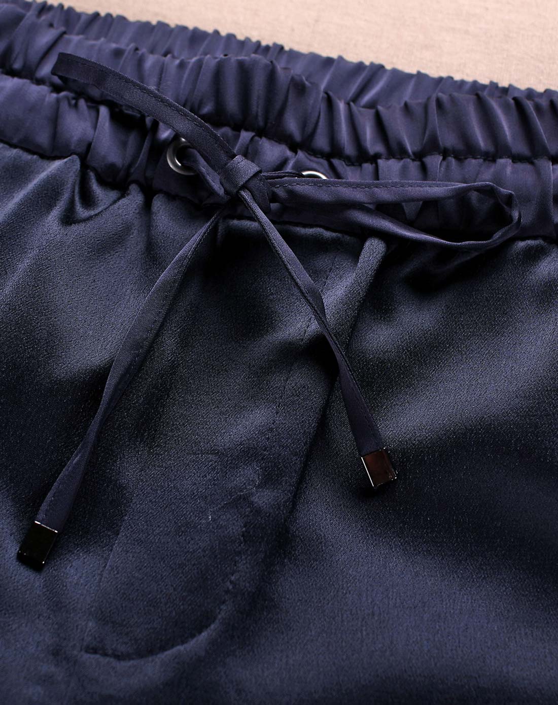 新款夏女装黑色腰绳女休闲裤