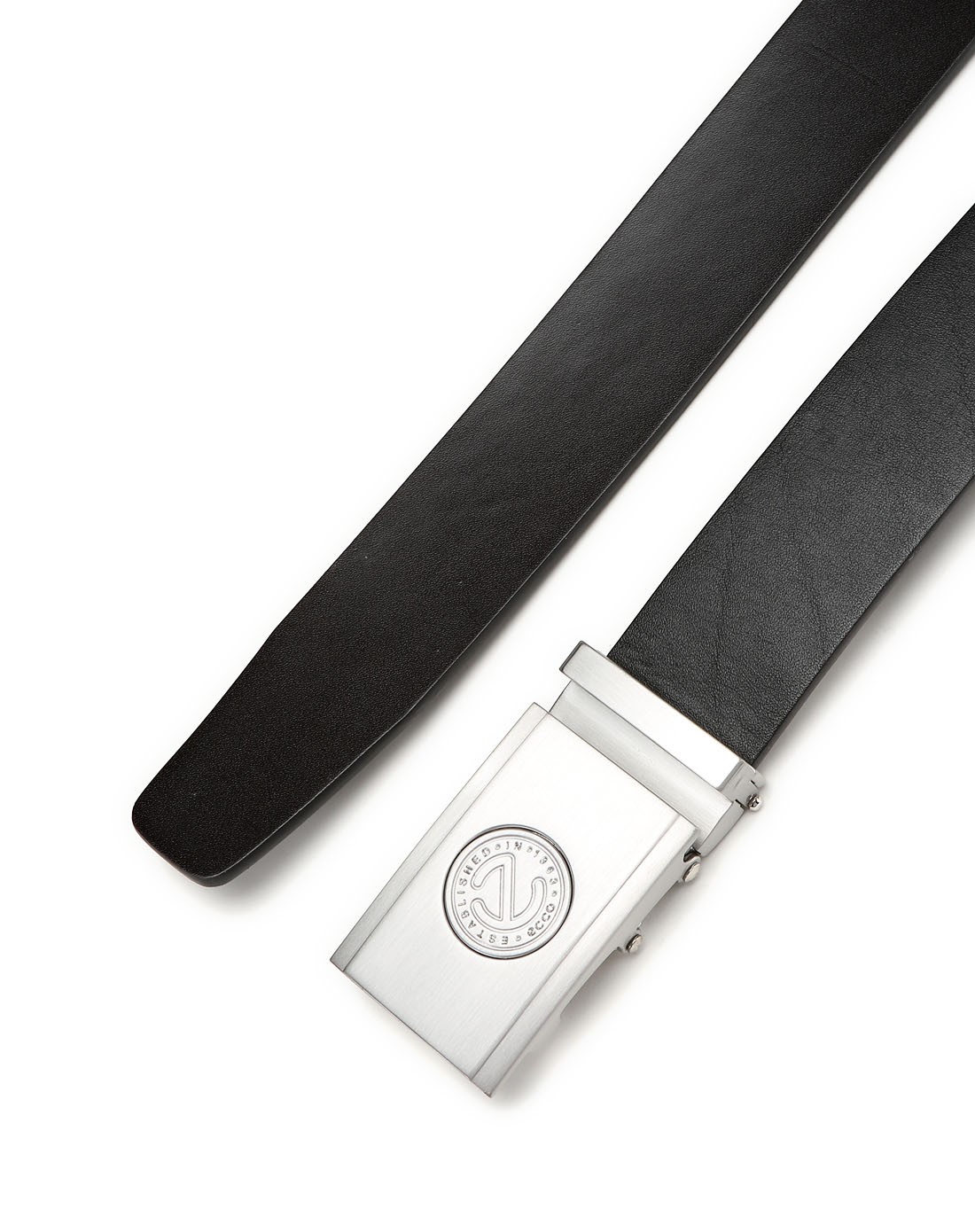 爱步ecco男男款黑色时尚百搭自动扣皮带910418990231_唯品会
