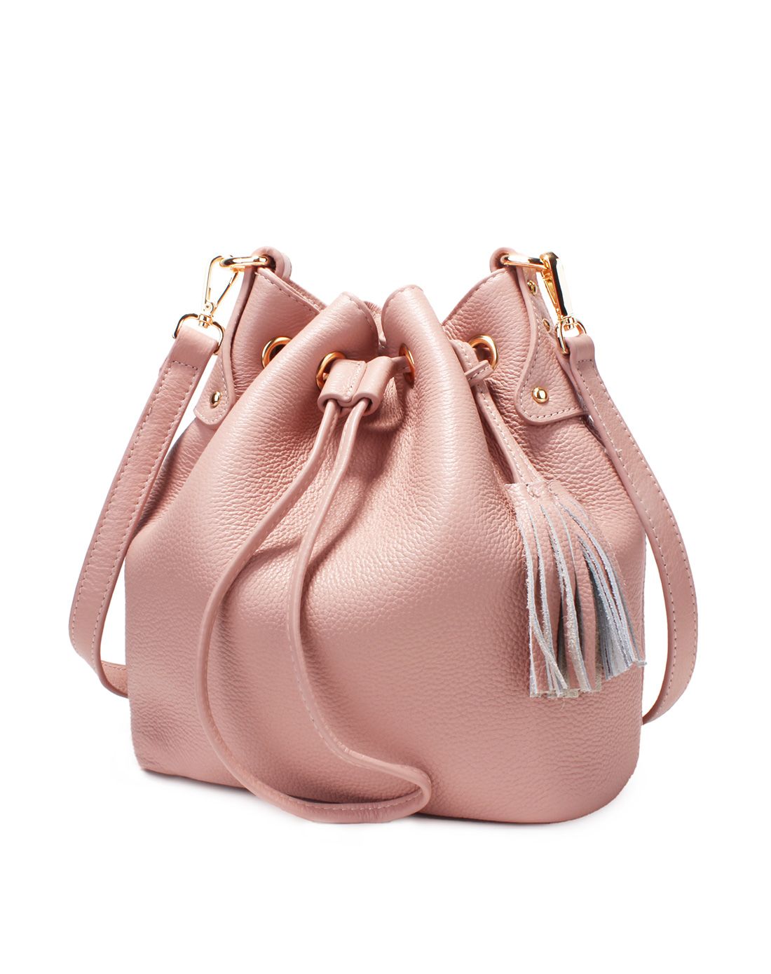 裸粉色芭莎水桶包basa