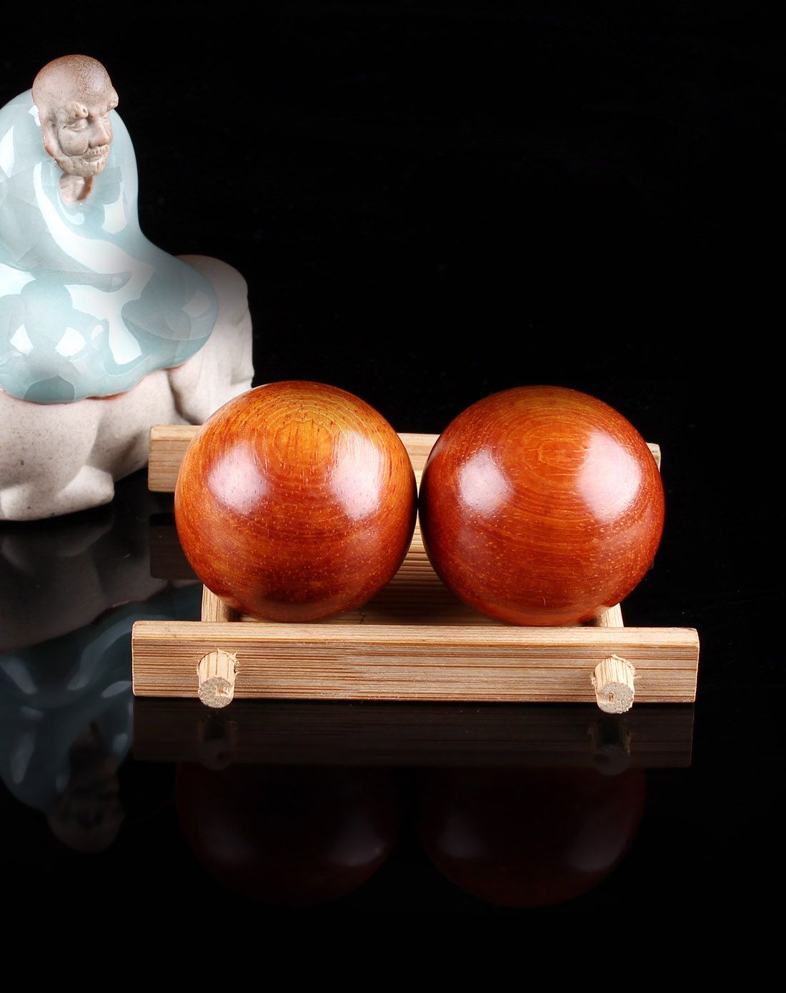 尼泊尔紫檀健身球一对装