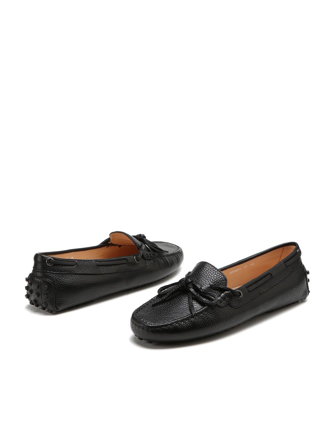 哥弟girdear黑色休闲舒适平底皮鞋