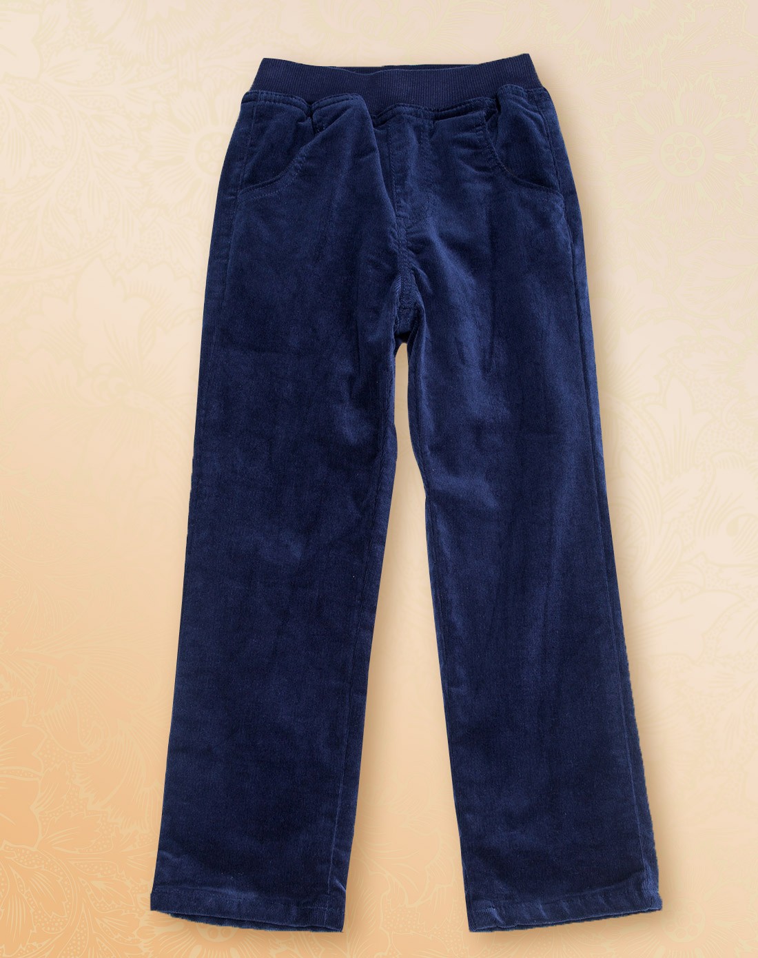 女童兰色馨香加厚条绒裤