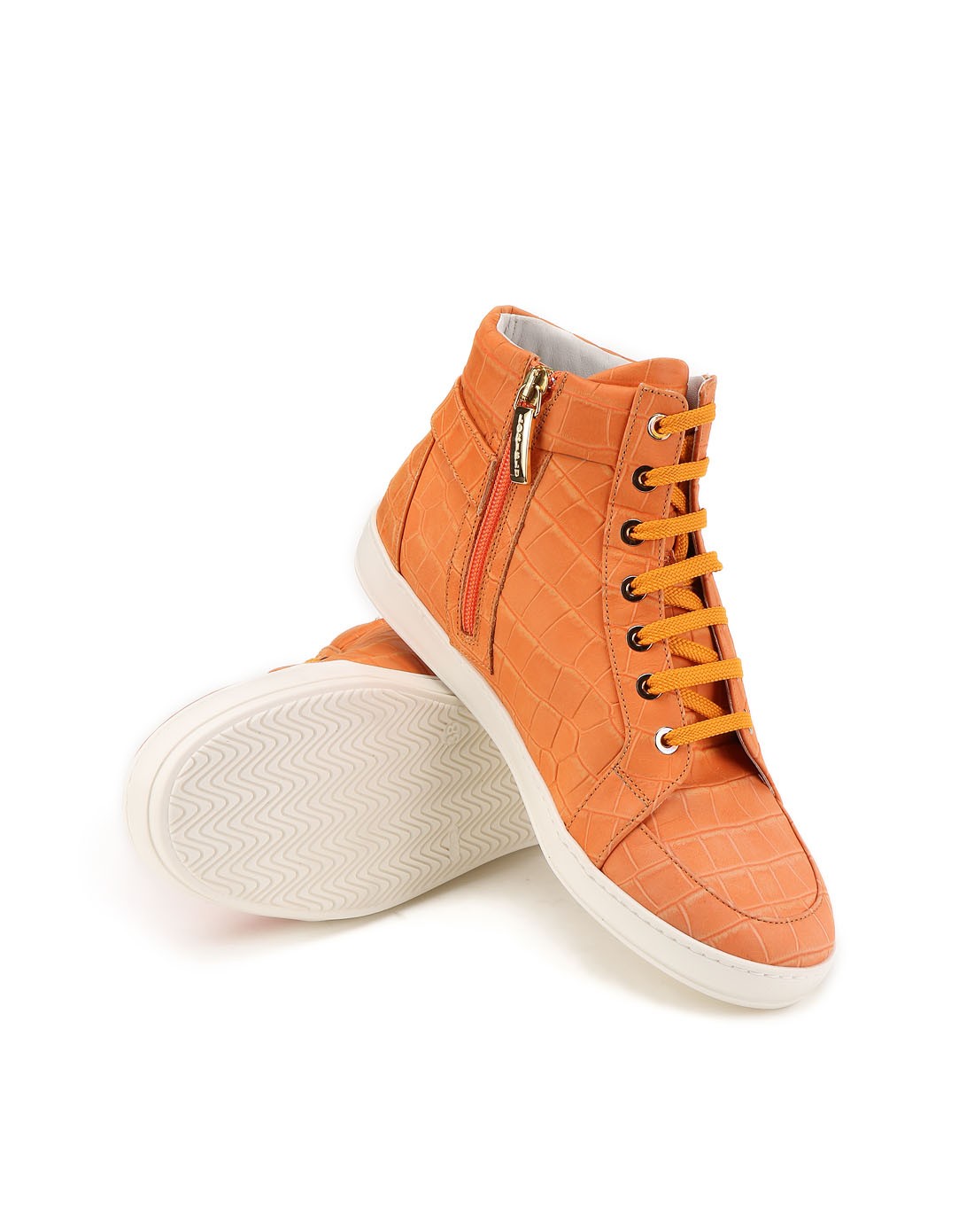 giorgio fabiani 欧洲名鞋馆专场意大利进口桔色高帮时尚休闲女鞋4el