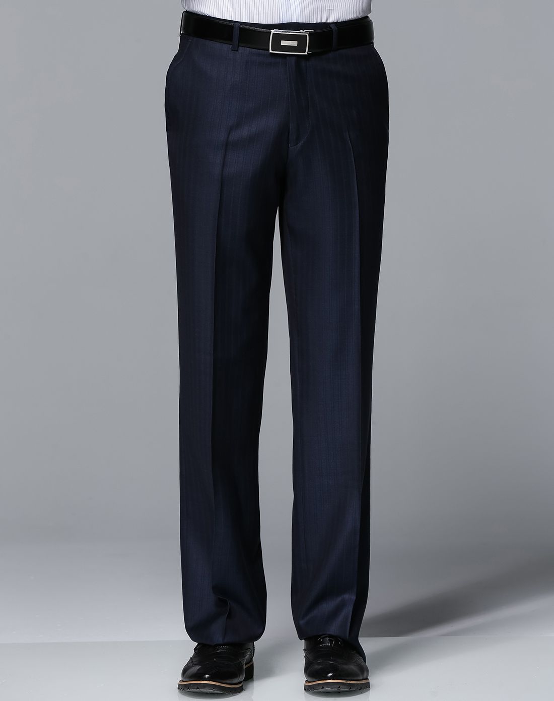 男款藏蓝色经典商务西裤