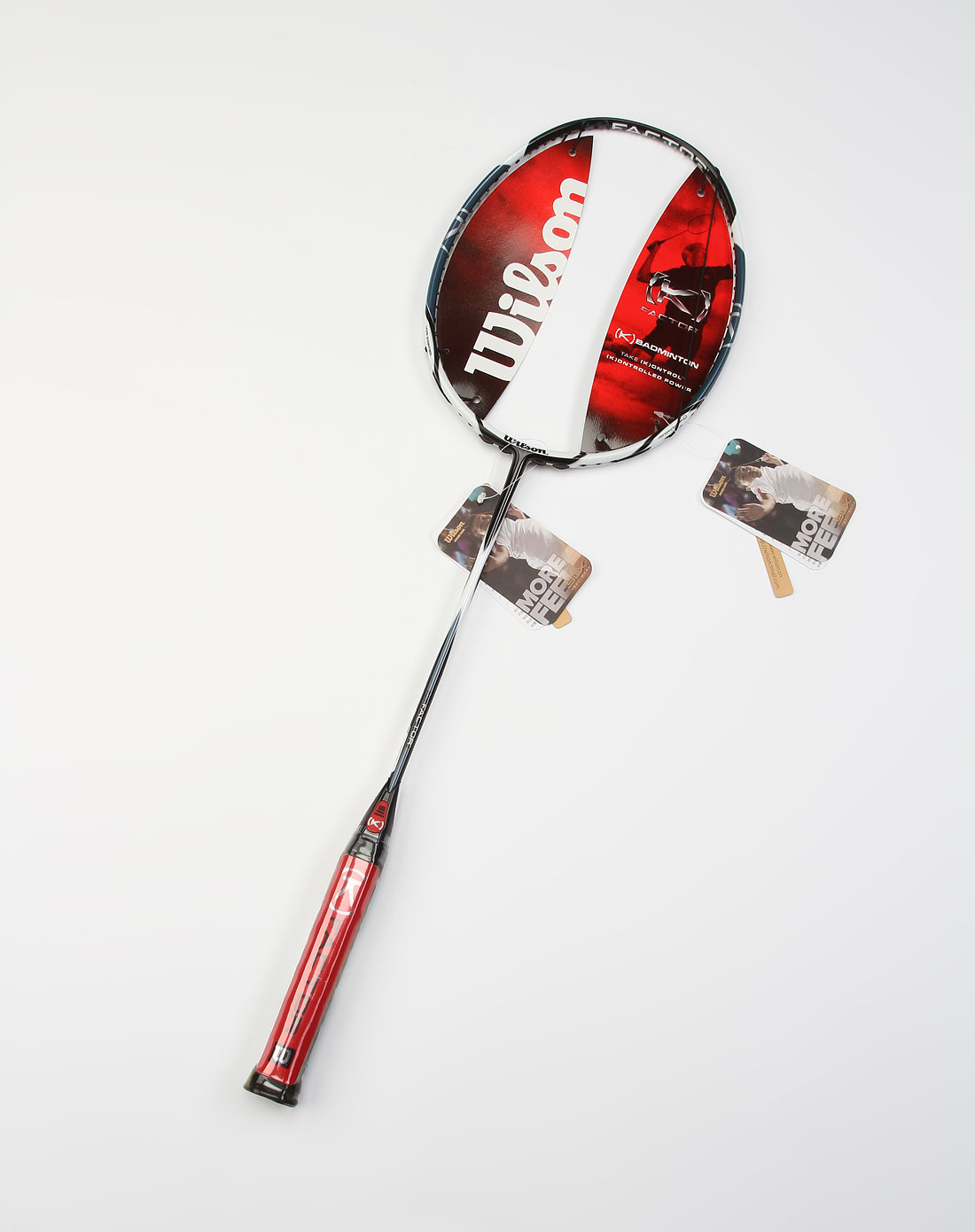 威尔胜wilson运动专场-黑/白色k strike羽毛球拍(无线)