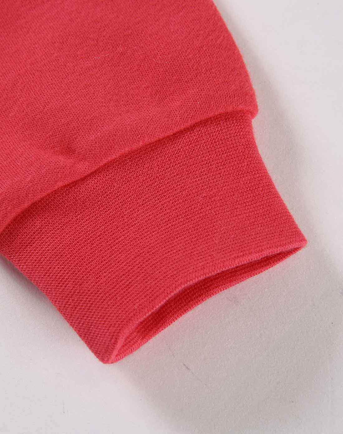 女童玫粉happy circus棉毛布高腰开闭两用长裤