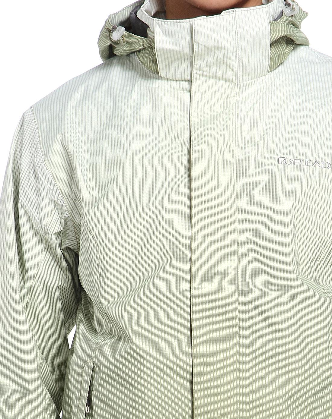 防风舒适 男款灰绿色冲锋衣 长袖连帽