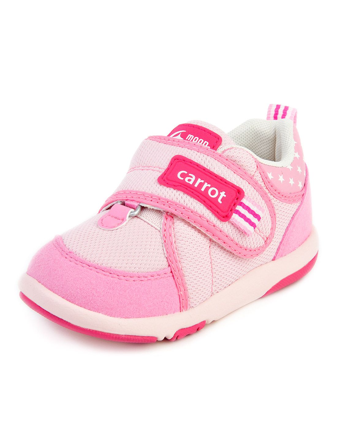 月星moonstar日本百年品牌童鞋专场carrot系列0-3岁男童粉色中厚春款