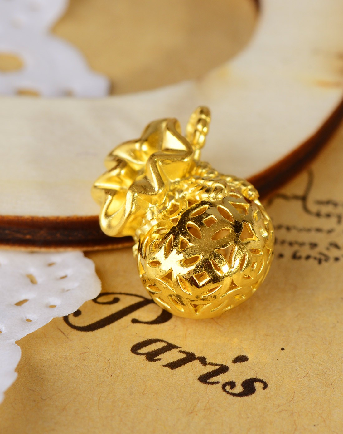 3d硬千足金黄金钱袋荷包满满(1.92克)