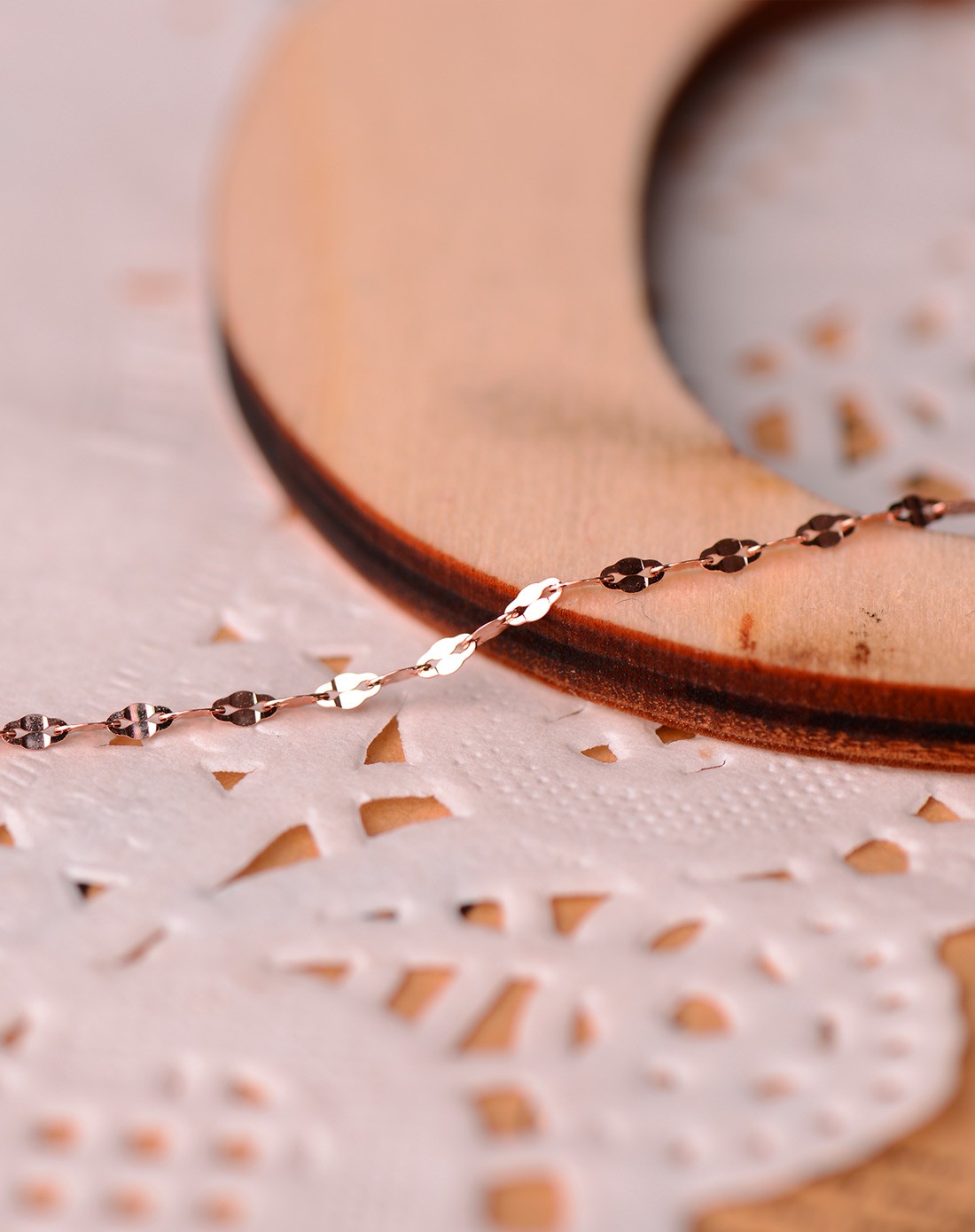 彩18k金玫瑰金项链双粒瓦片链(0.9克)定价