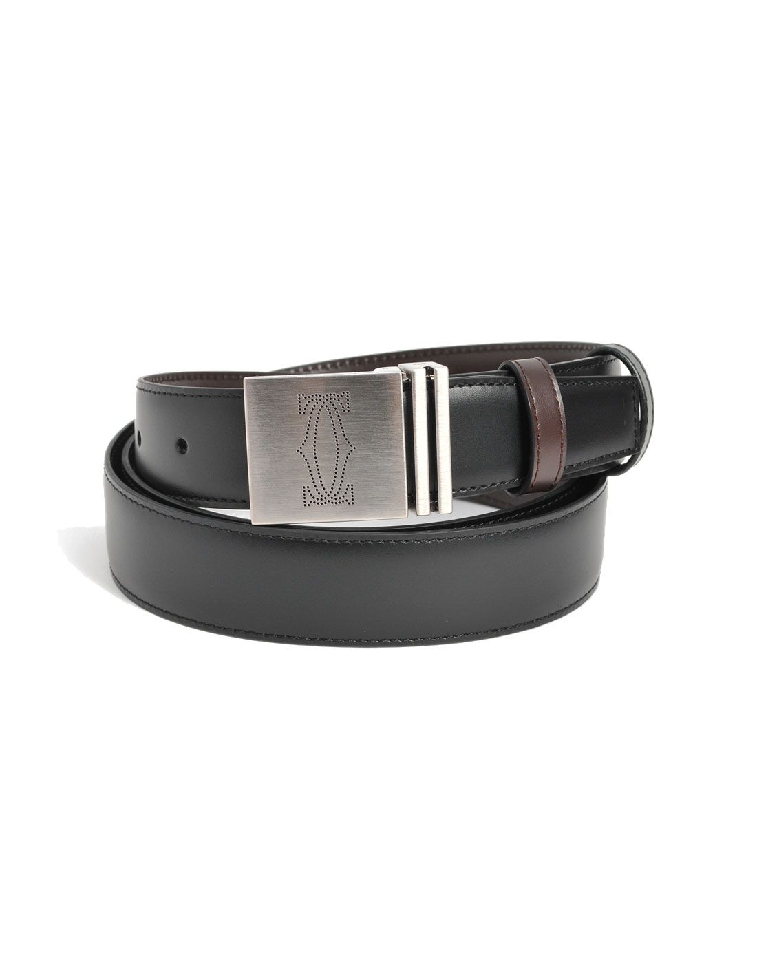 cartier包包及配件专场男士卡地亚标志正方形扣牛皮皮带l5000516_唯品