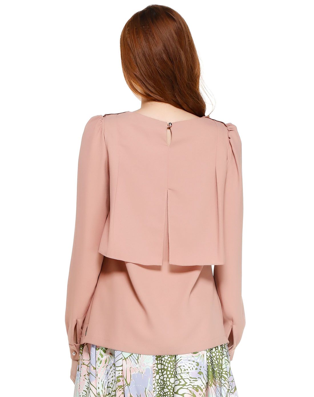 暗粉色淑女商务长袖上衣