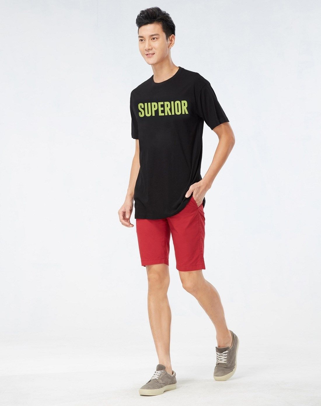 佐丹奴giordano男装专场 黑色立体字母印花纯棉短袖t恤