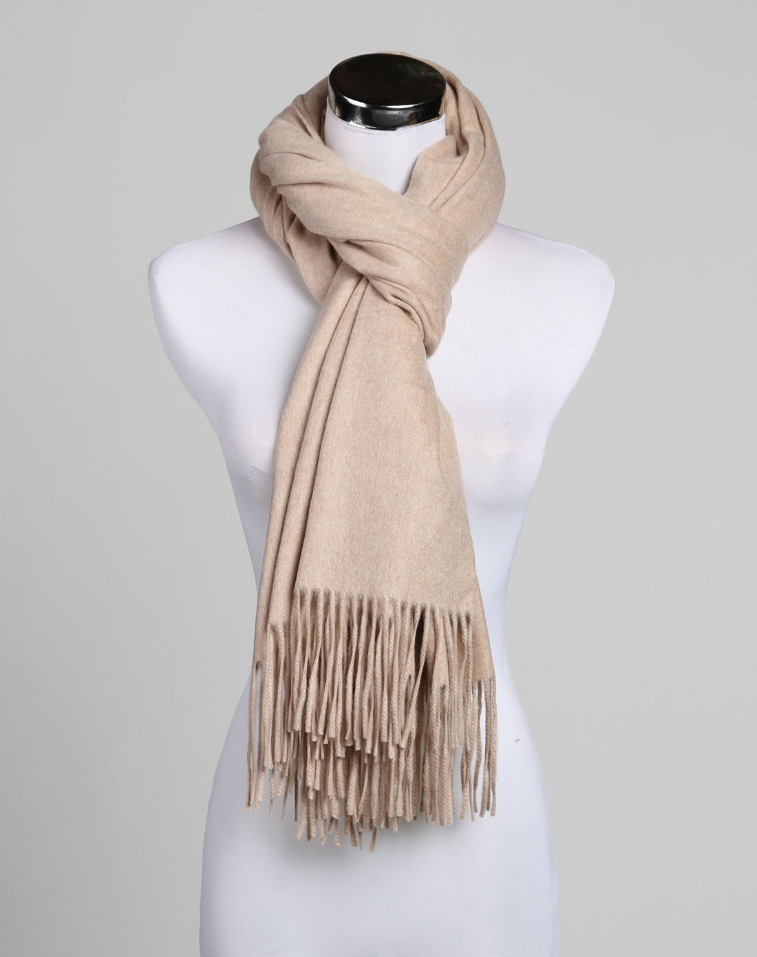 米驼色时尚100%山羊绒围巾