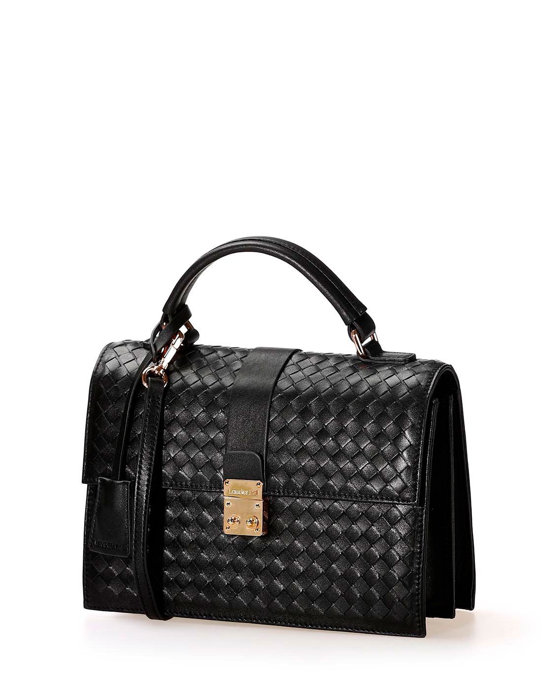 兰黛61飘lauderpal牛皮黑色红桃皇后系列手拎包w147070128410_唯品