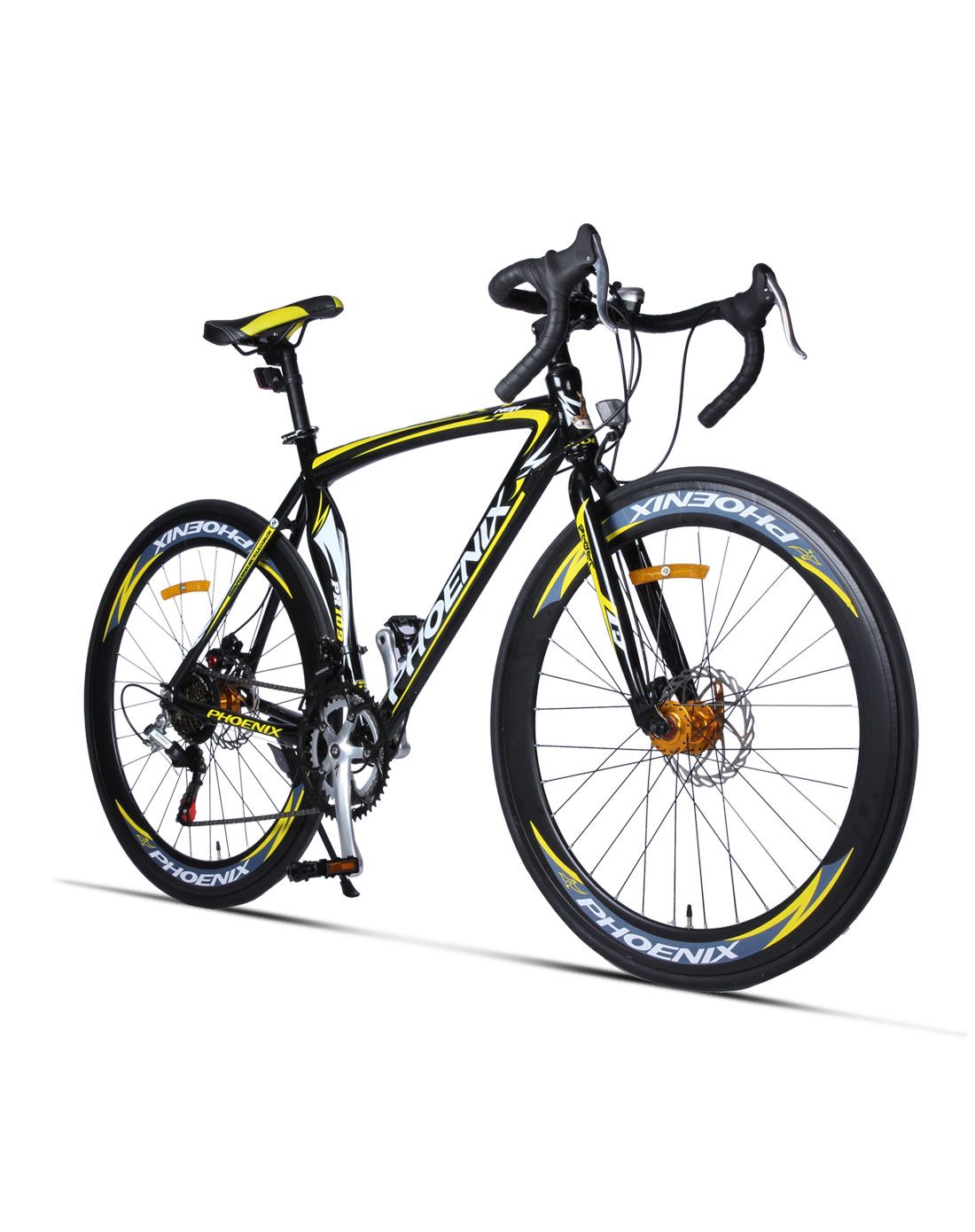 凤凰&奇扬自行车专场直发货凤凰 中性款黑黄700cc高刀弯把公路车 铝架