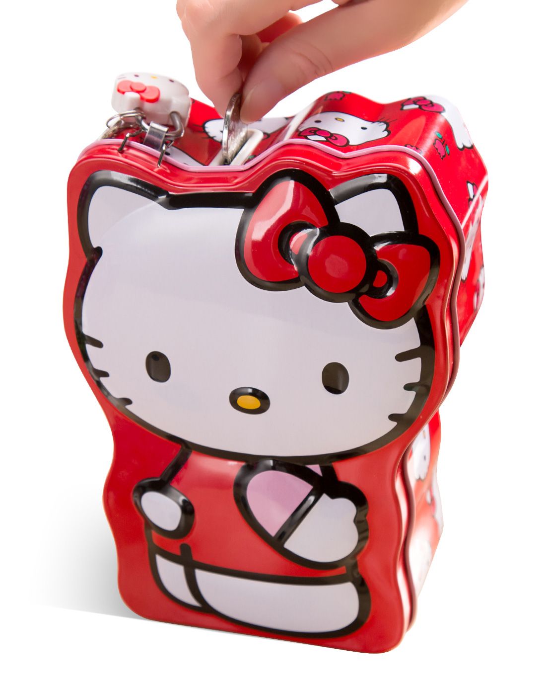 hello kitty系列可爱带锁收纳储钱罐-红色