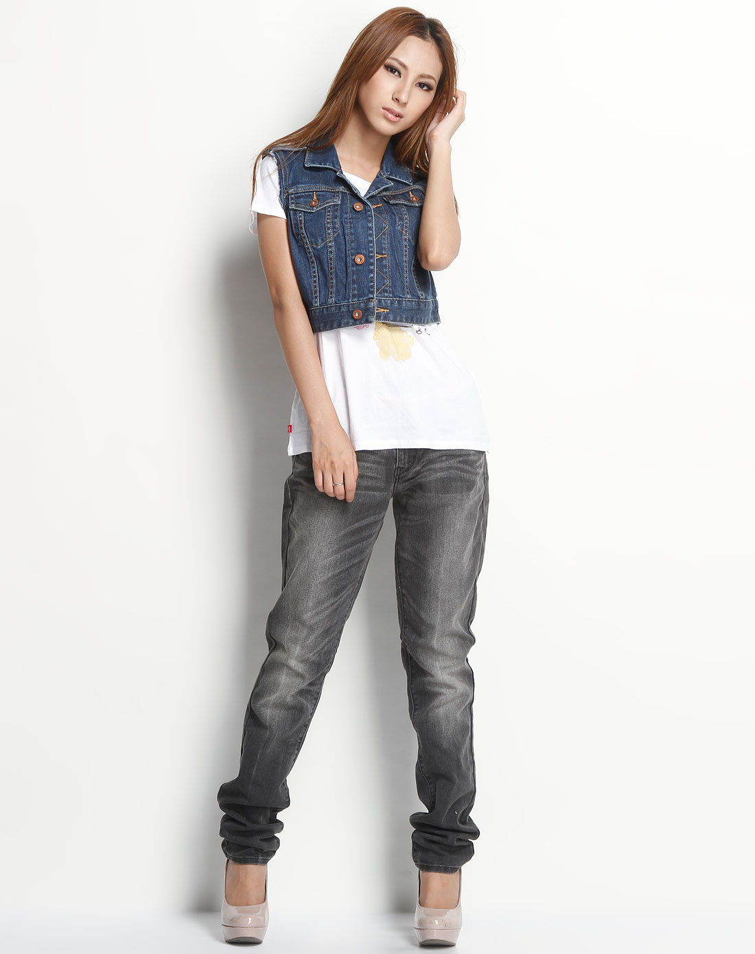 levis 深蓝色休闲牛仔背心