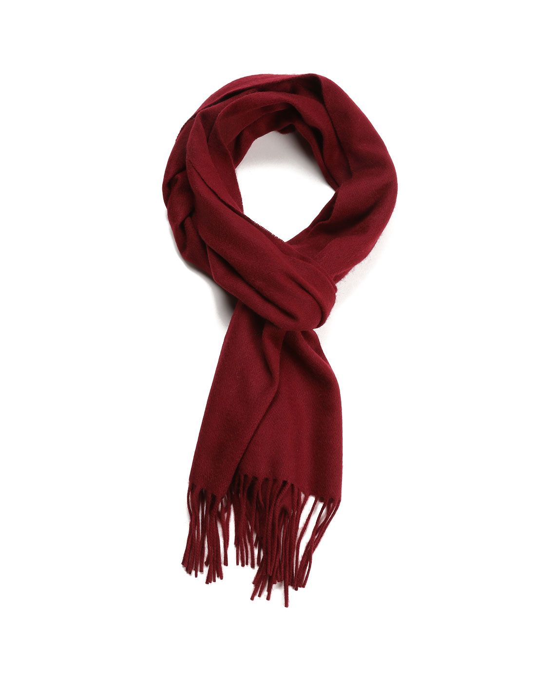 暗红色舒适大方羊毛围巾