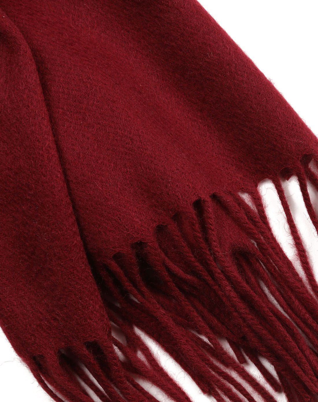 暗红色舒适大方羊毛围巾