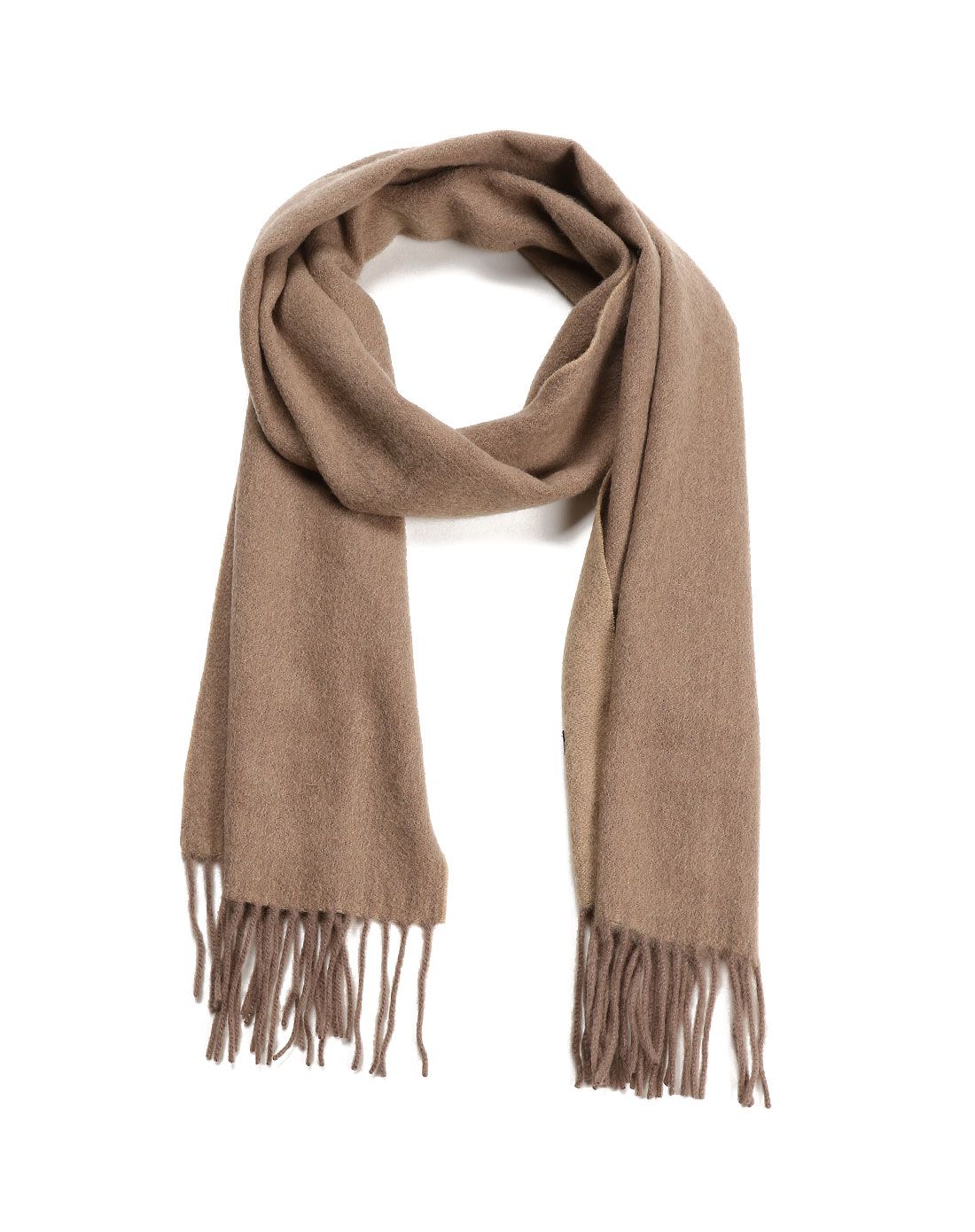 驼色成熟舒适羊毛围巾