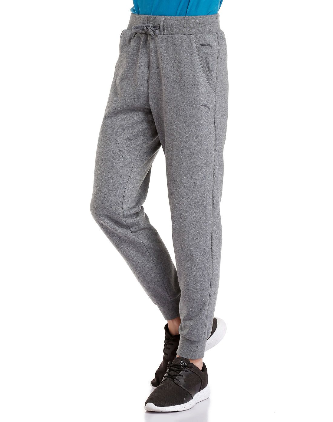 舒适针织 男款中麻灰色运动长裤