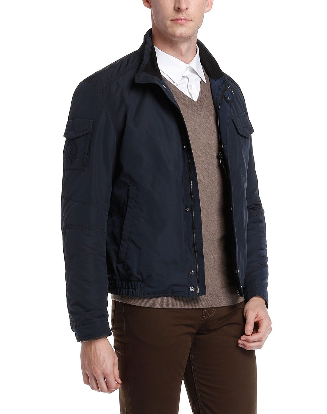 boss藏青色简约时尚长袖外套