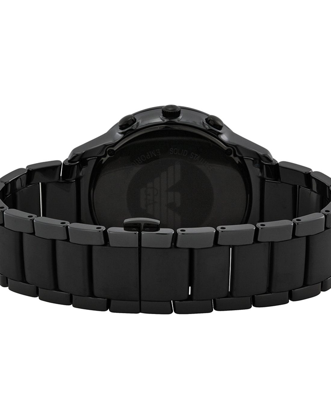 > emporio armani黑色计时圆盘陶瓷石英男表