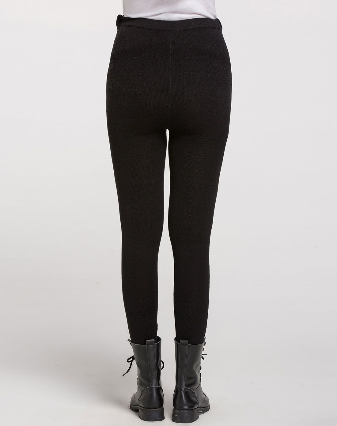 女款黑色孕妇棉腈提花毛裤