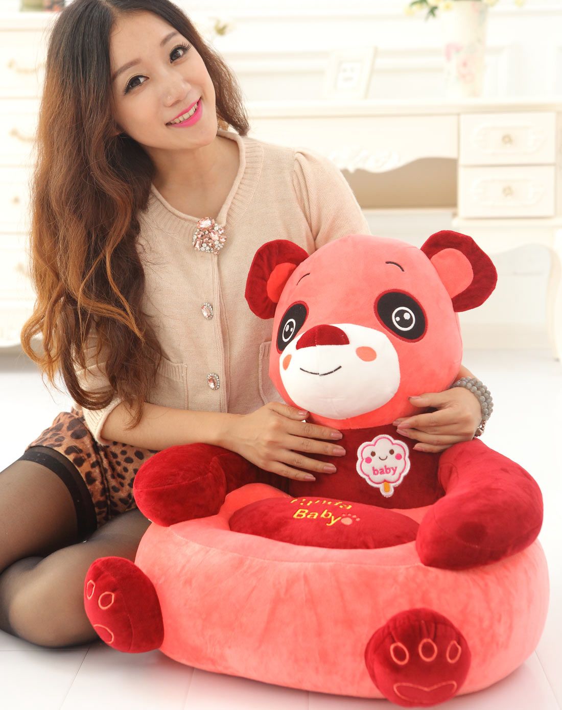 创意卡通沙发-粉色熊猫