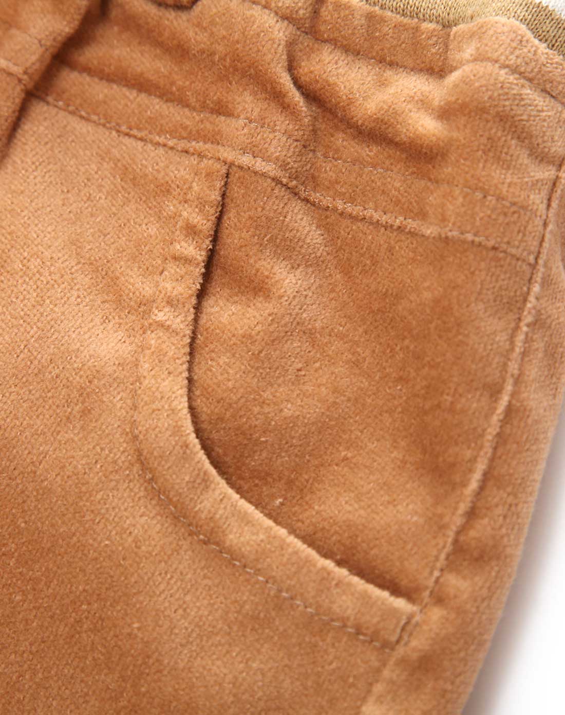 男童驼色纯色休闲长裤