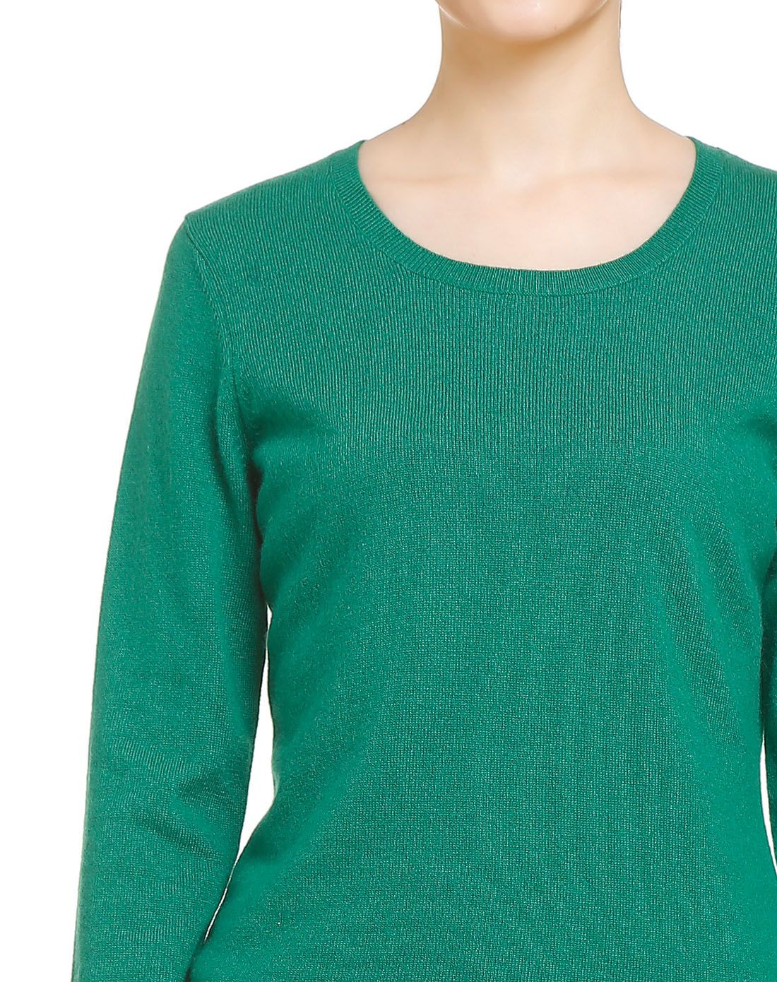 女艳绿圆领女套衫