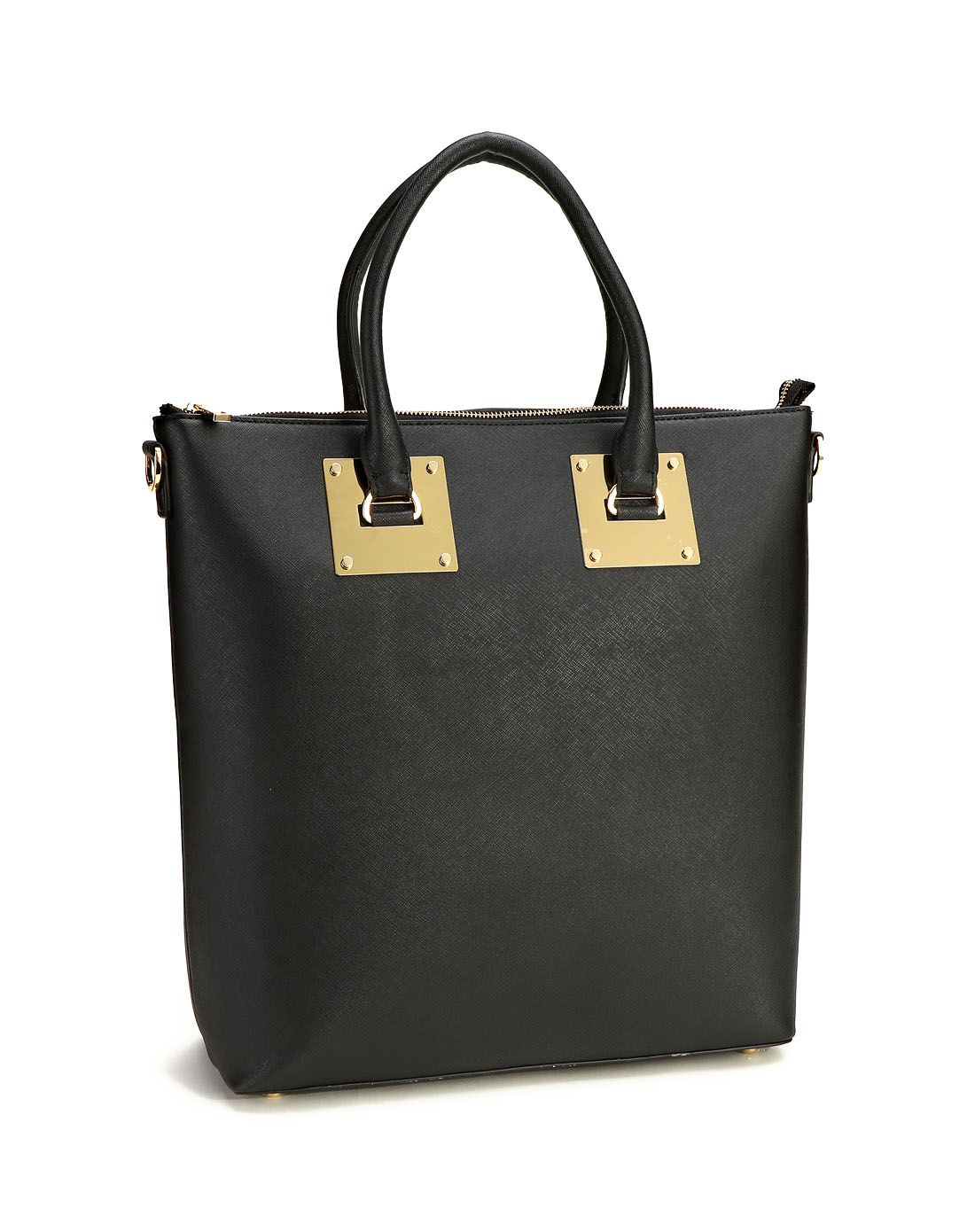 trendiano黑色金属拼接时尚两用包3144528010090_唯品会