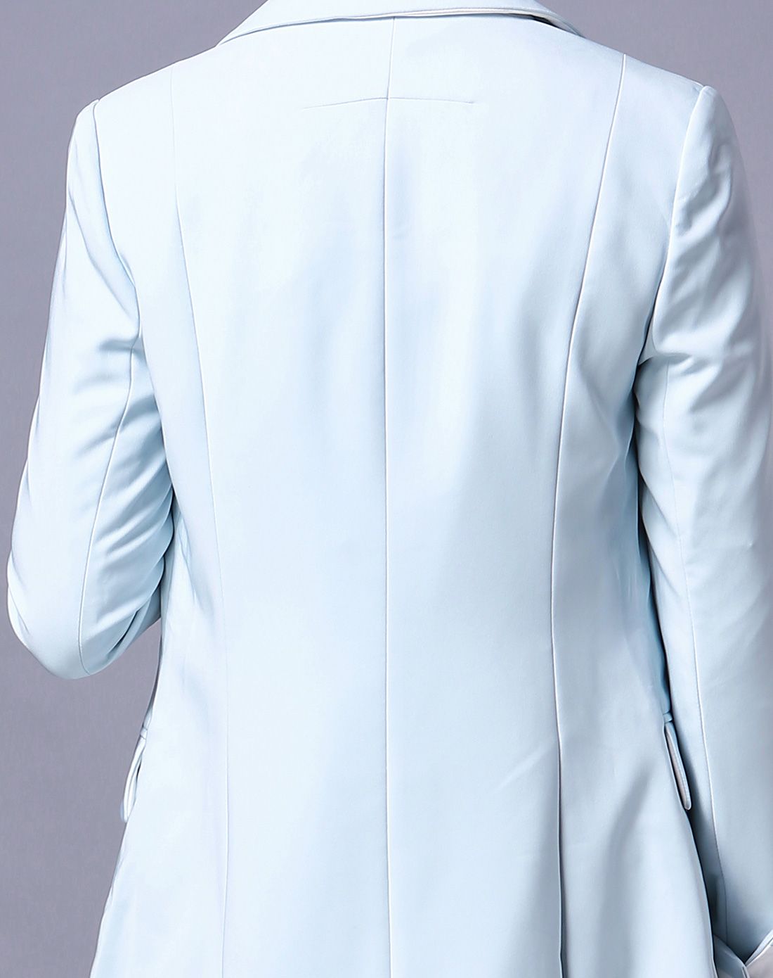 冰蓝色ol气质直身西装外套