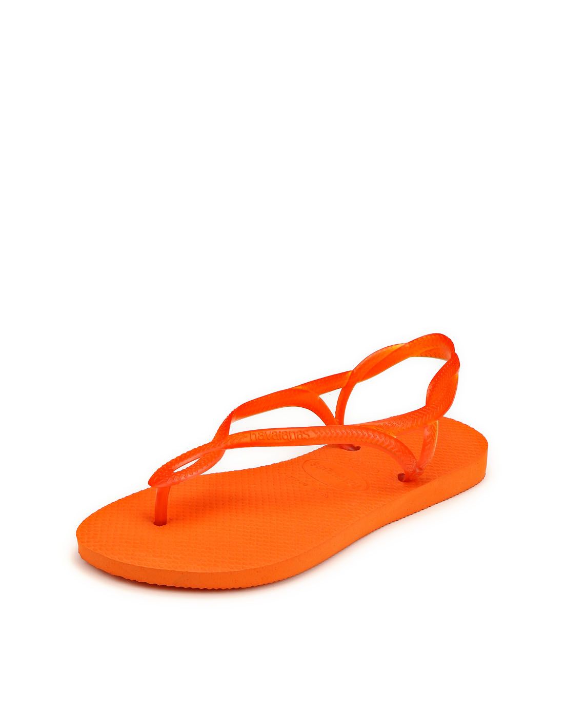 巴西进口女款橙色简约夹脚凉鞋