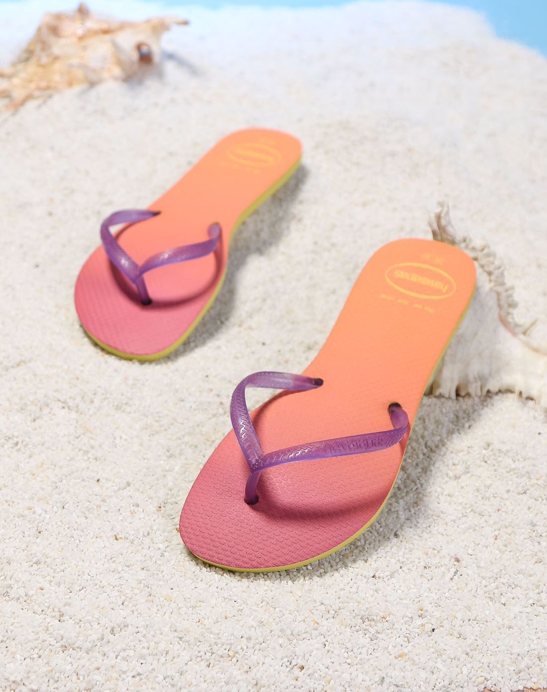 巴西进口女款紫色简约人字拖