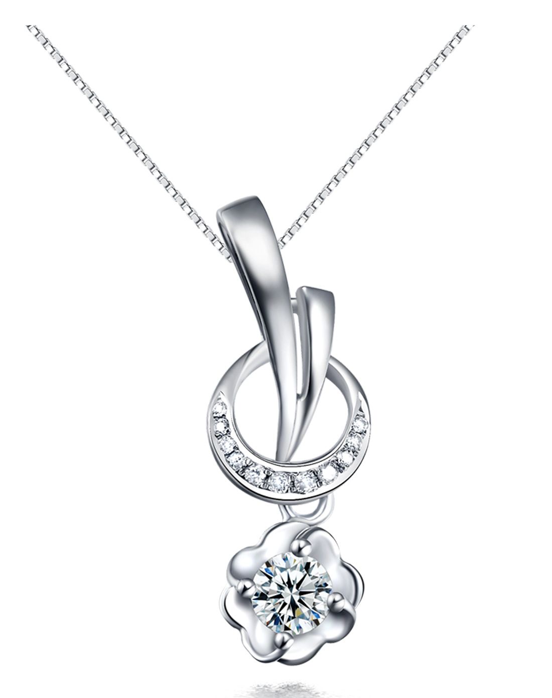 钻宝源珠宝专场18k白金共21分钻石吊坠(送银链)sdp30005_唯品会