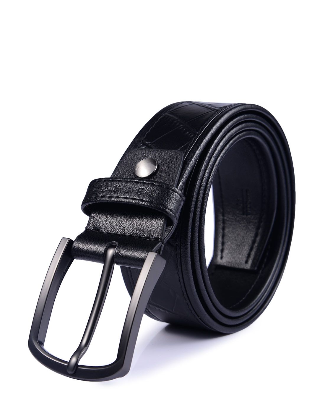 男款黑色牛皮经典休闲皮带