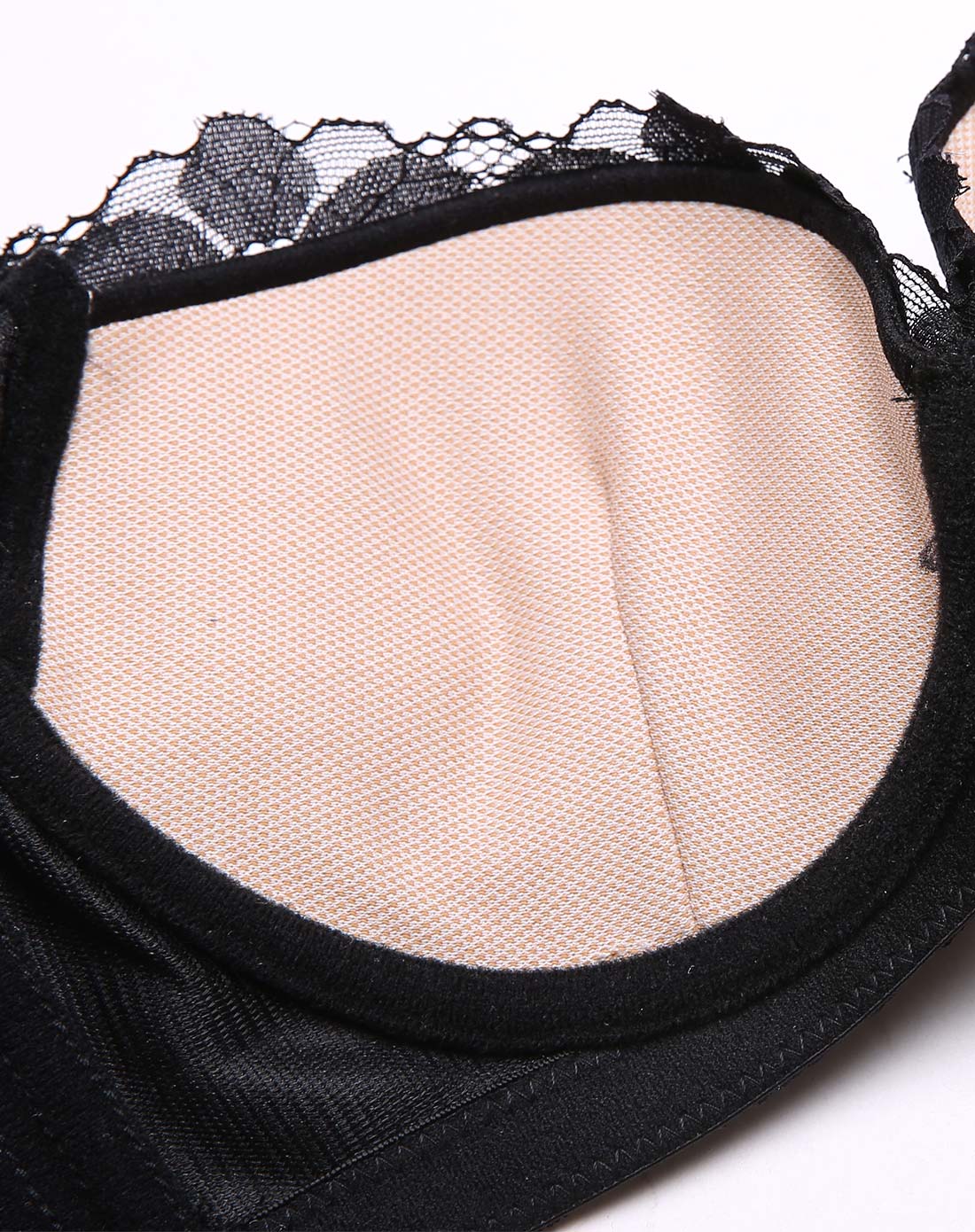 圣绯蕊sanfran内衣混合移动端专场女款黑色花型蕾丝3/4中厚杯文胸