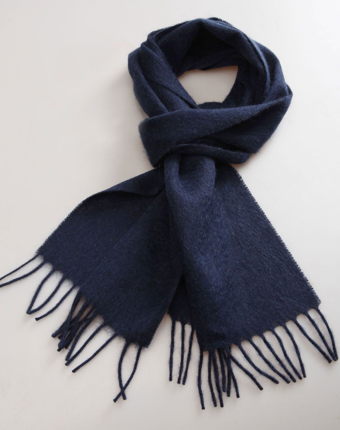 中性藏青色羊绒围巾纯色百搭