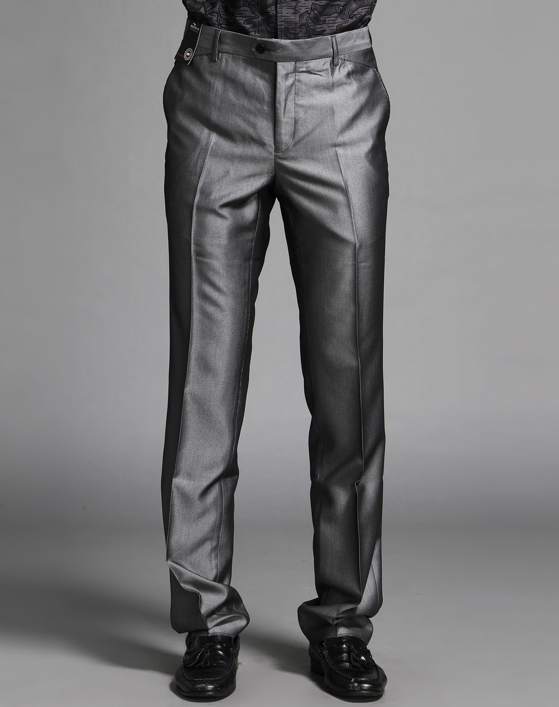 银灰色商务休闲长西裤