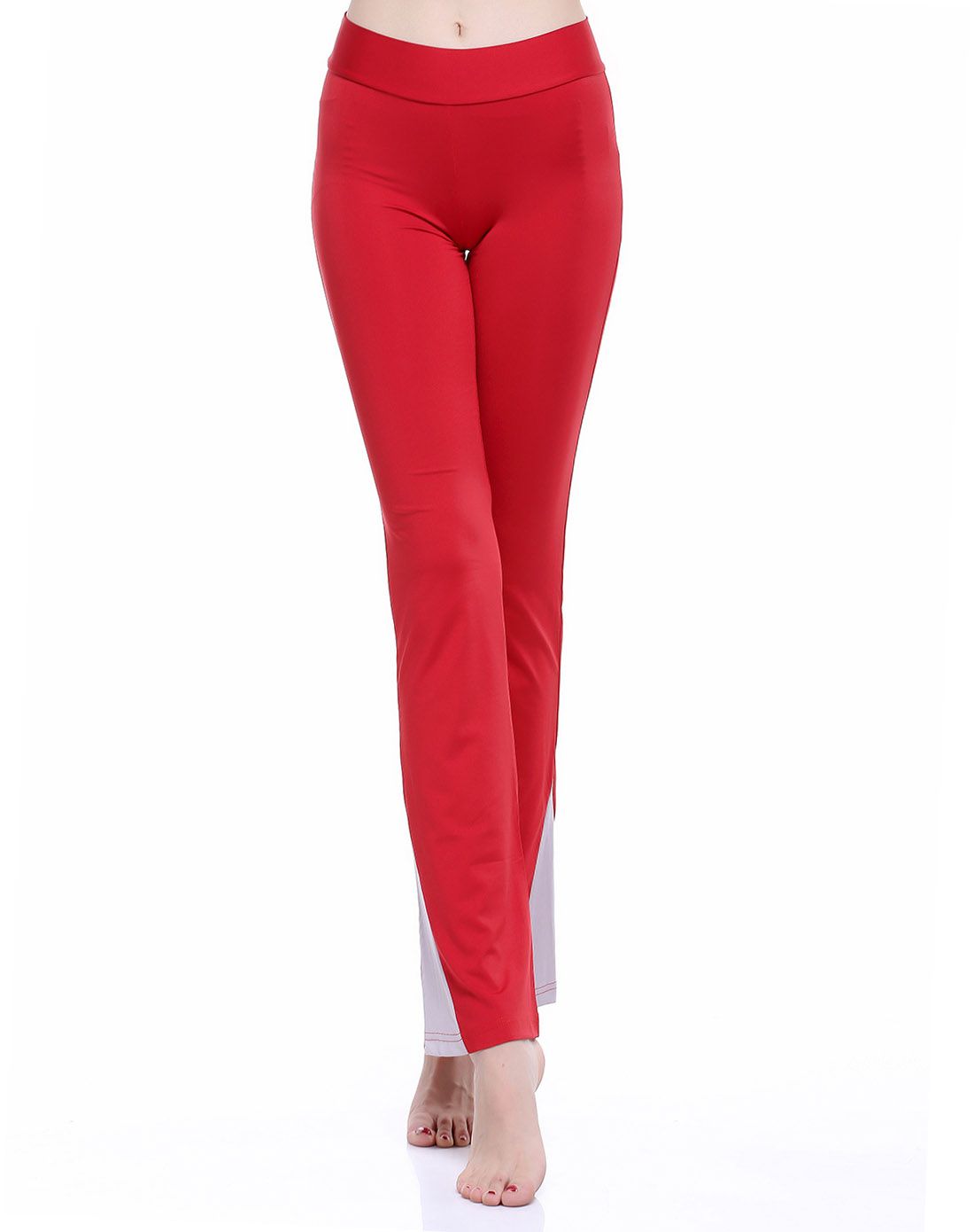 女款大红色瑜伽裤