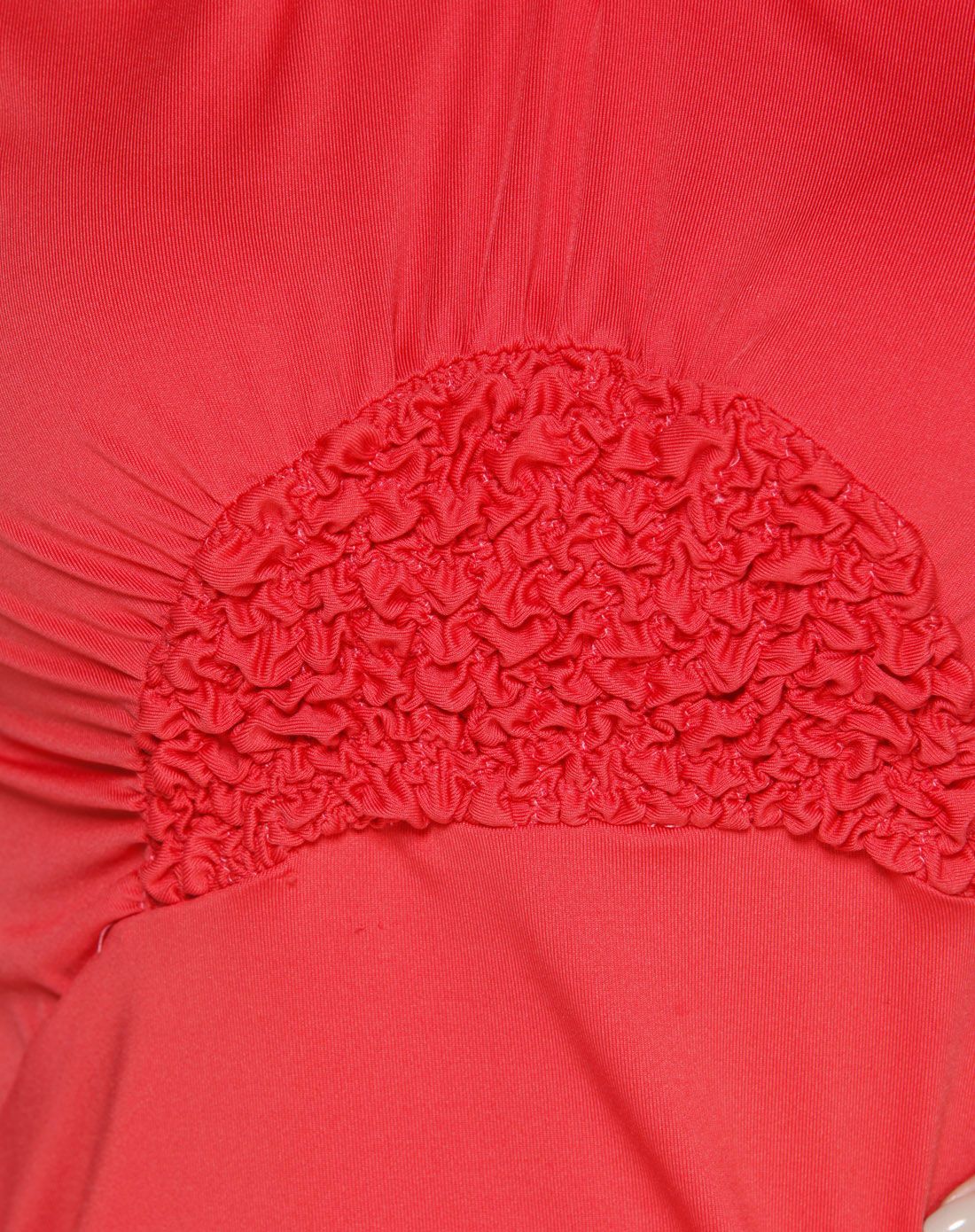 女款瓜红色长袖瑜伽服 v领时尚光滑