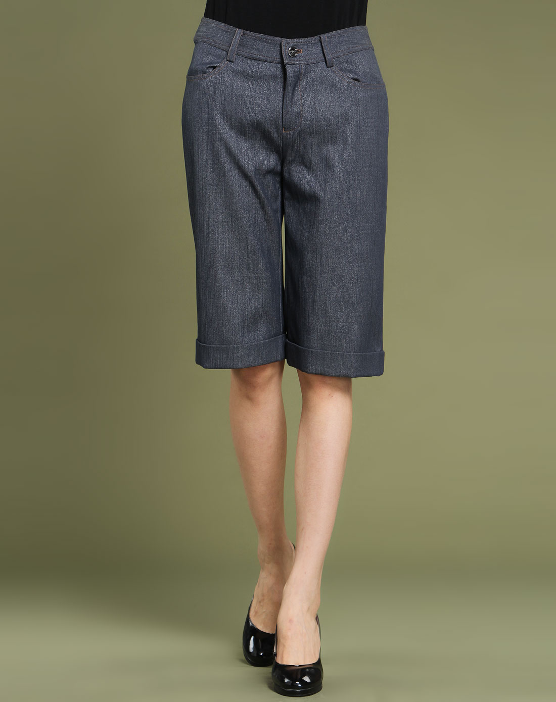 m.o.x 蓝色休闲中裤