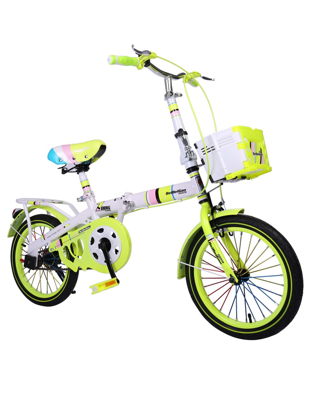 小球星红蜻蜓折叠儿童自行车12寸黄色中性