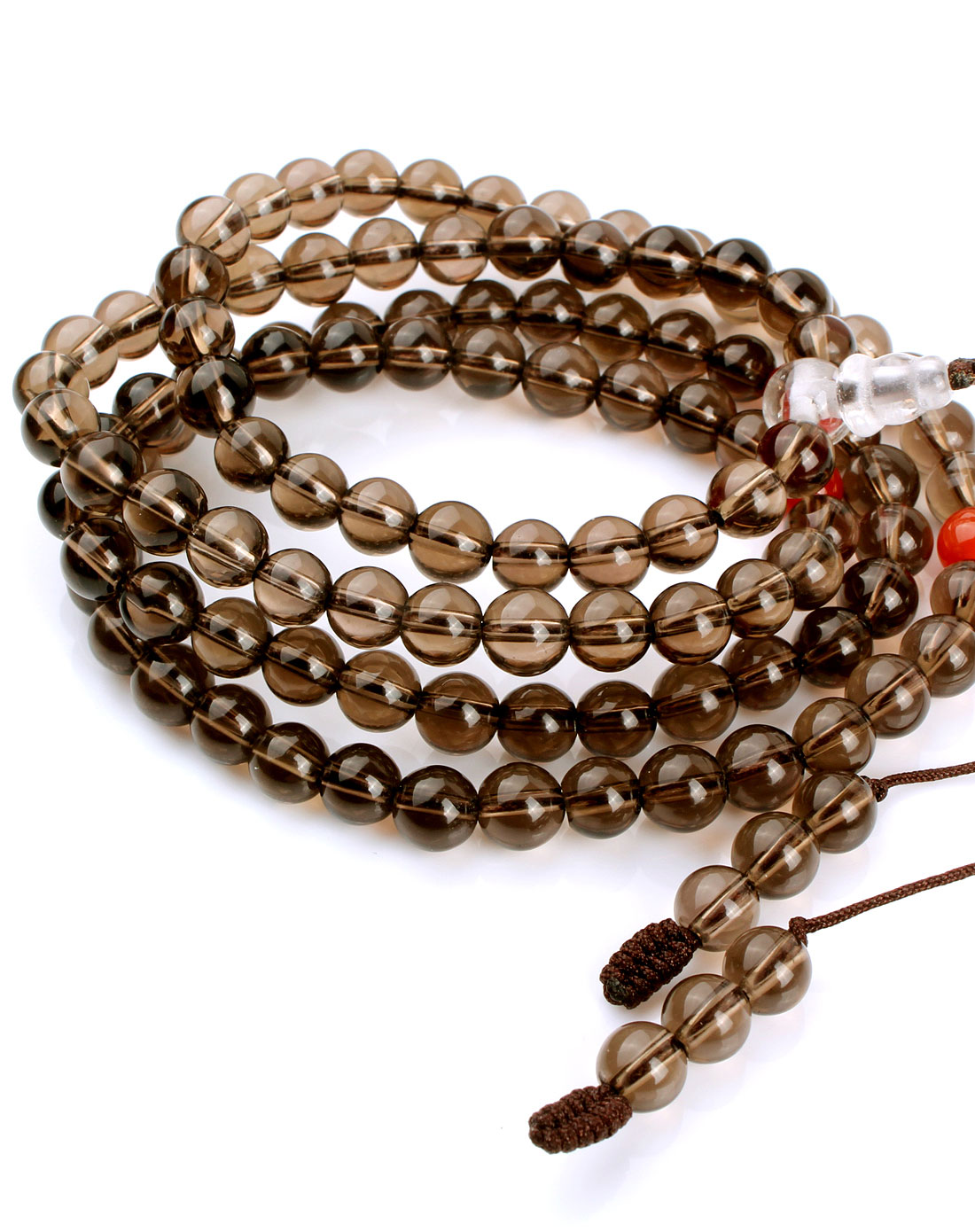 天然茶晶108颗佛珠手链5mm