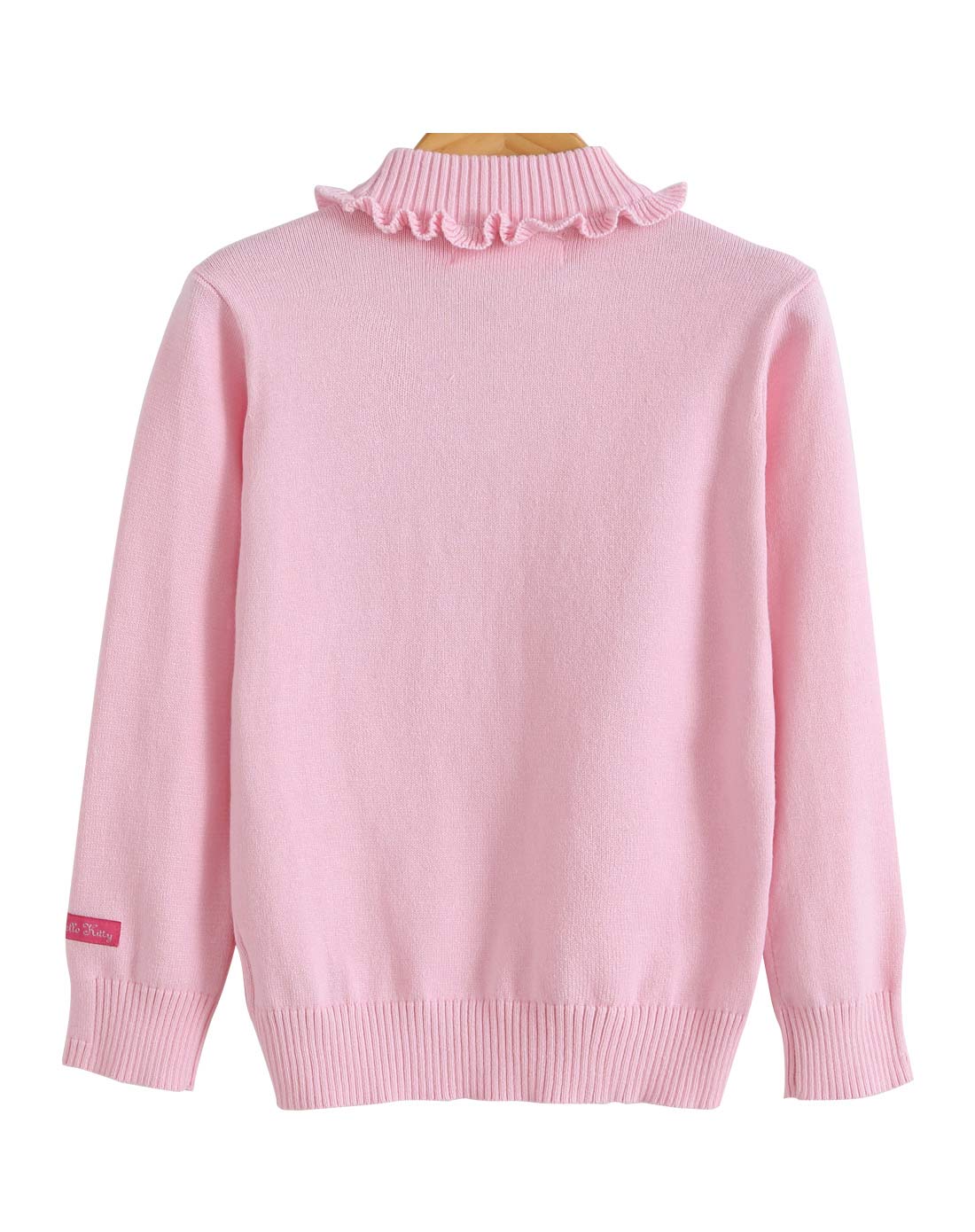 女童浅粉色高领套头毛衣