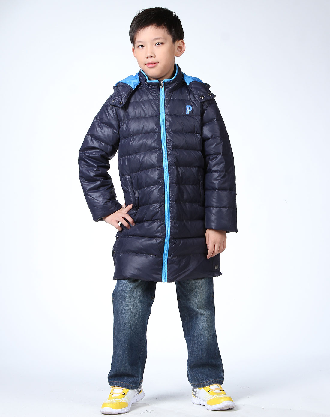 铅笔俱乐部pencil club男女童混合专场-男童深宝蓝色连帽长袖羽绒服