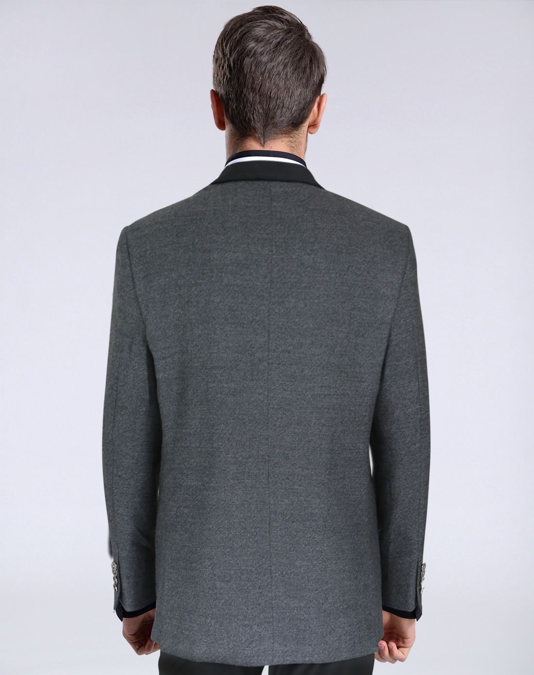 深烟灰色羊毛简约大气时尚商务单西