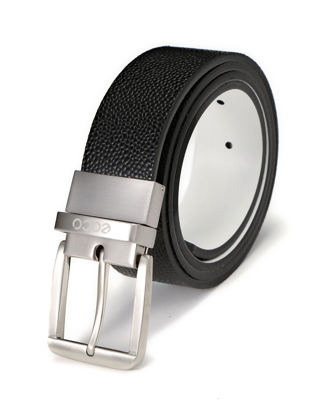 爱步ecco黑色时尚精致针扣皮带910455290104_唯品会